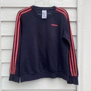 Adidas Navy Crew neck Sweater with Pink Accents